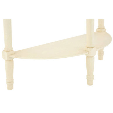 Orsina Heritage Ivory Console Table – Rounded White Pine Wood Accent