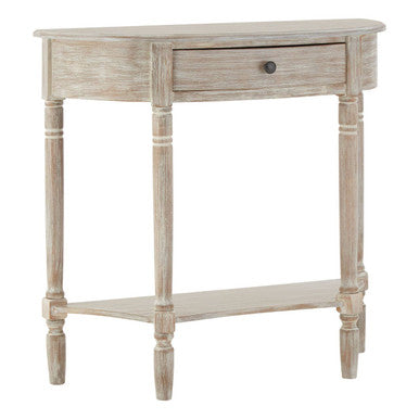 Orsina Heritage Half Moon Console Table – Natural Wash Wood Finish