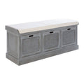Orsina Heritage Slate Grey Storage Bench with 3 Drawers and Cushion