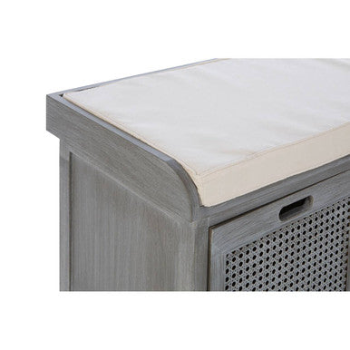 Orsina Heritage Slate Grey Storage Bench with 3 Drawers and Cushion