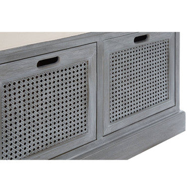 Orsina Heritage Slate Grey Storage Bench with 3 Drawers and Cushion
