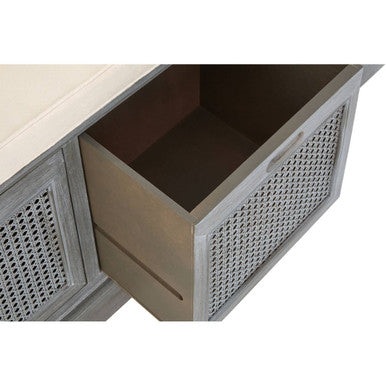 Orsina Heritage Slate Grey Storage Bench with 3 Drawers and Cushion
