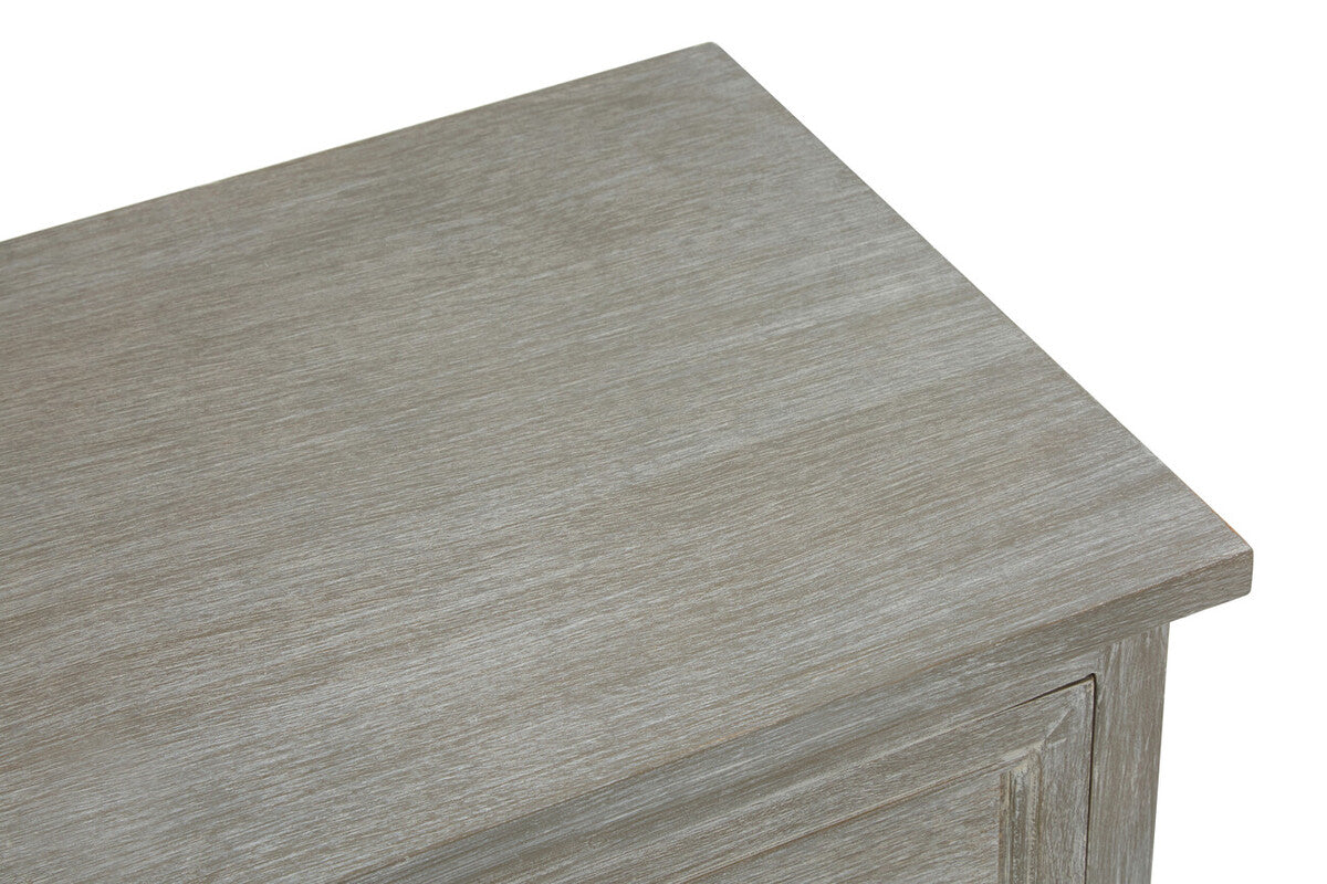 Orsina Heritage Grey Wash Lattice Door Cabinet | 2-Drawer Storage