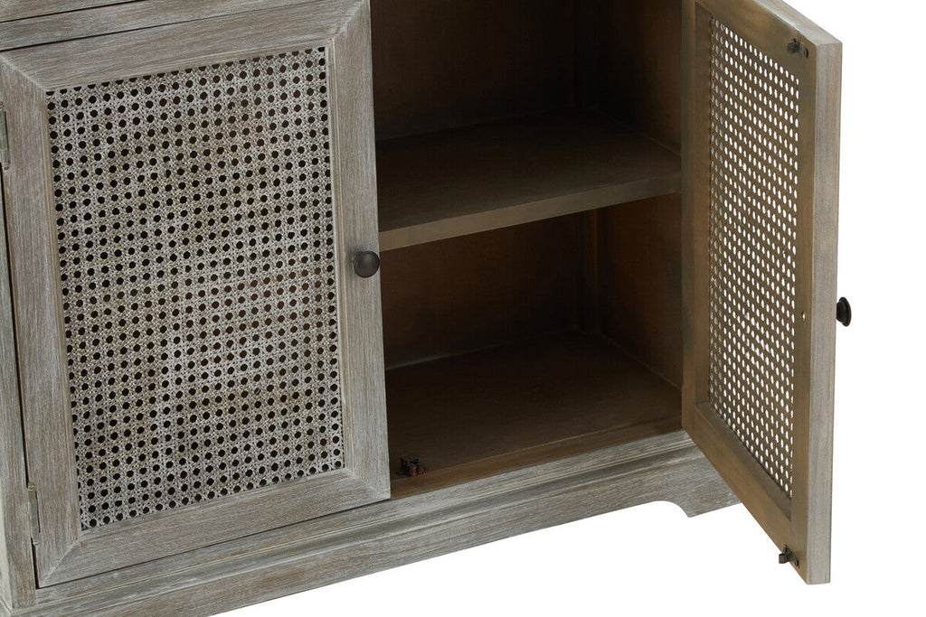 Orsina Heritage Grey Wash Lattice Door Cabinet | 2-Drawer Storage