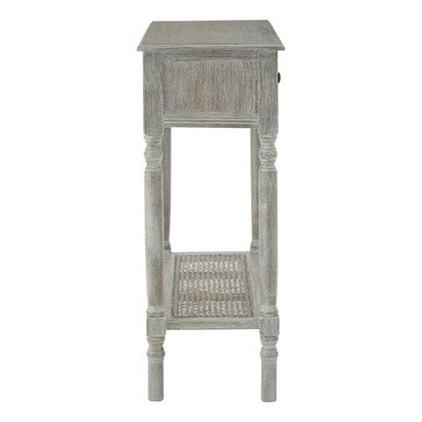 Orsina Heritage Grey Wash Pine Wood 2-Drawer Rectangular Console Table