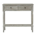 Orsina Heritage Grey Wash Pine Wood 2-Drawer Rectangular Console Table
