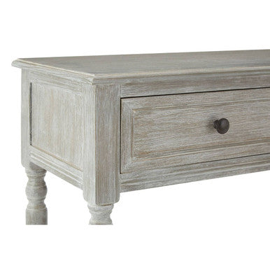 Orsina Heritage Grey Wash Pine Wood 2-Drawer Rectangular Console Table