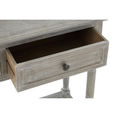Orsina Heritage Grey Wash Pine Wood 2-Drawer Rectangular Console Table