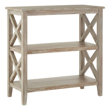 Orsina Heritage Grey Wash 3 Shelf Bookcase – Wooden Living Room Storage