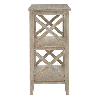 Orsina Heritage Grey Wash 3 Shelf Bookcase – Wooden Living Room Storage