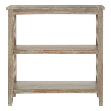 Orsina Heritage Grey Wash 3 Shelf Bookcase – Wooden Living Room Storage