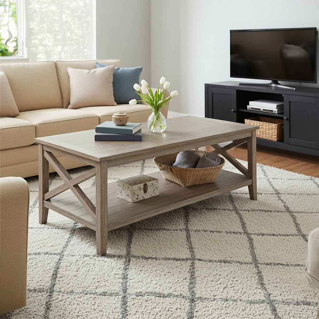 Orsina Heritage Natural Pine Wood Coffee Table – Modern Minimalist Design