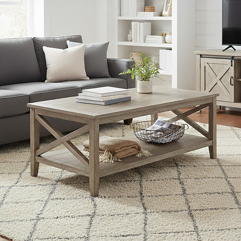 Orsina Heritage Natural Pine Wood Coffee Table – Modern Minimalist Design