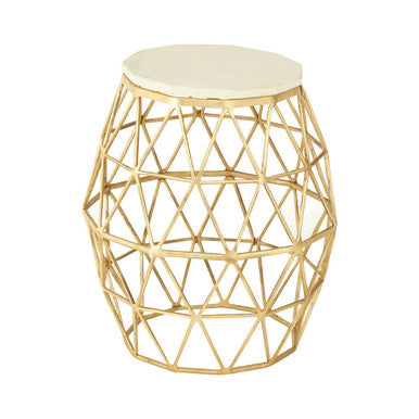 Orsina Templar Marble and Gold Side Table – Modern Accent Furniture