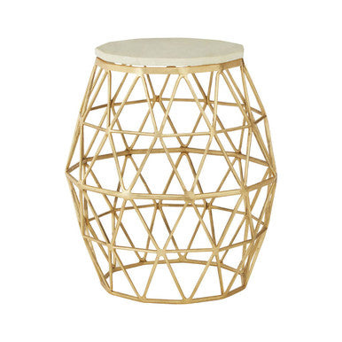 Orsina Templar Marble and Gold Side Table – Modern Accent Furniture