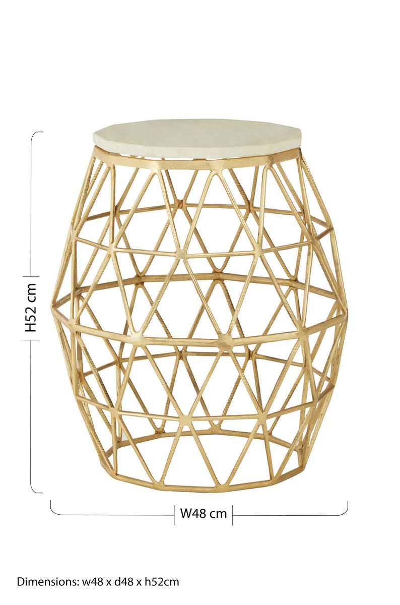 Orsina Templar Marble and Gold Side Table – Modern Accent Furniture