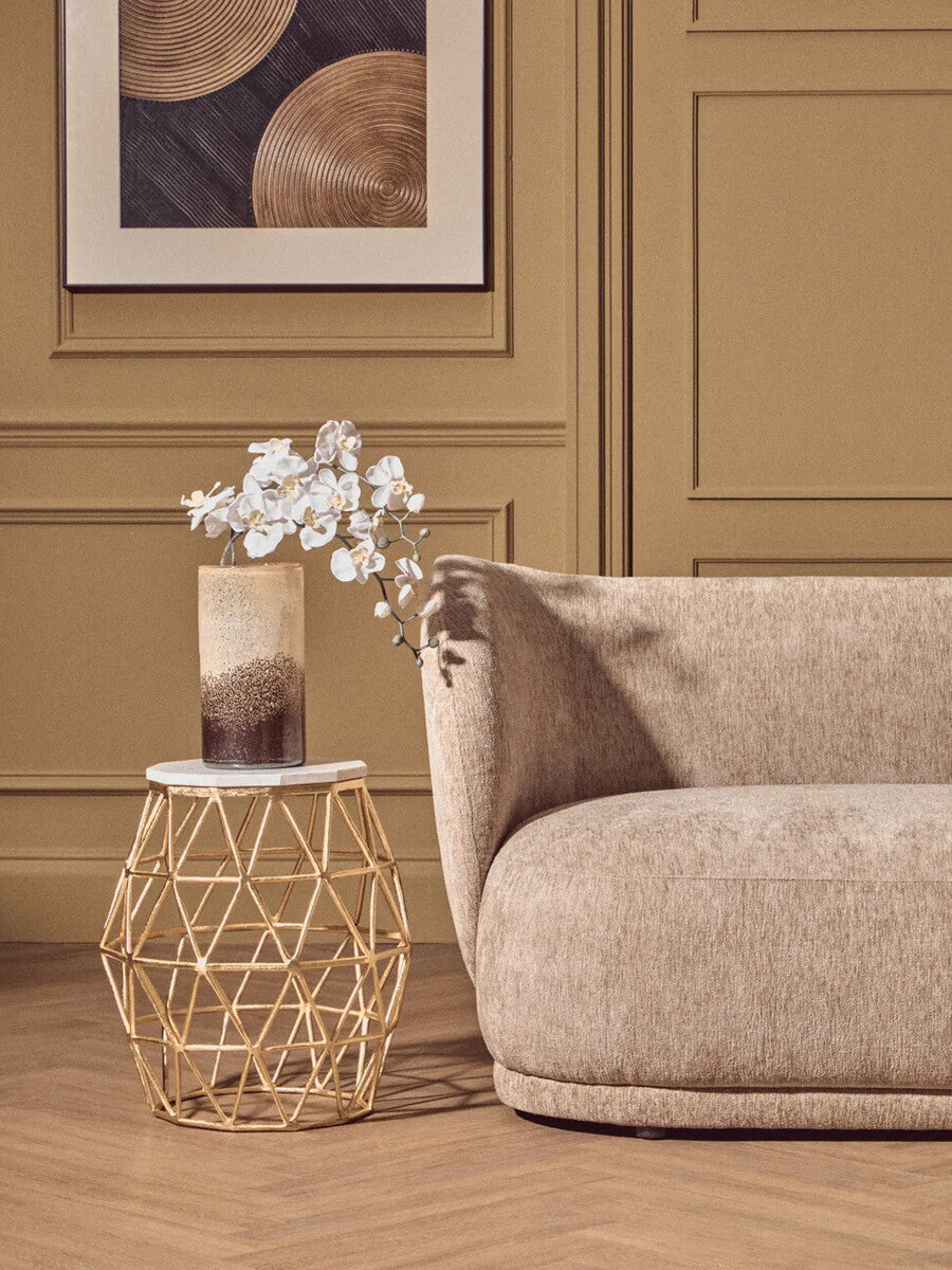 Orsina Templar Marble and Gold Side Table – Modern Accent Furniture