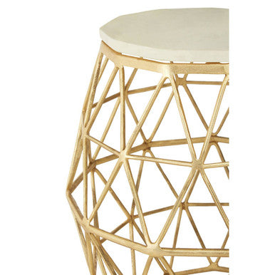 Orsina Templar Marble and Gold Side Table – Modern Accent Furniture
