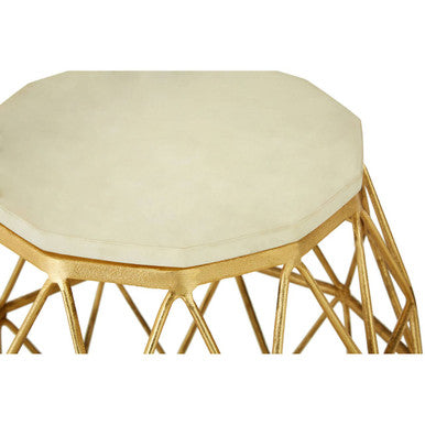 Orsina Templar Marble and Gold Side Table – Modern Accent Furniture