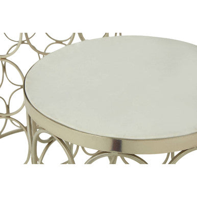 Orsina Templar Marble and Nickel Side Tables – Set of 2 Modern Tables