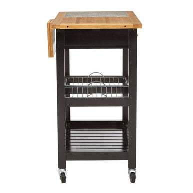 Orsina Harlow Glenn Wide Kitchen Trolley with Granite Top – Rolling Cart