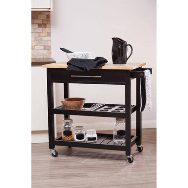 Orsina Harlow Glenn Wide Kitchen Trolley with Granite Top – Rolling Cart