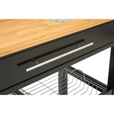 Orsina Harlow Glenn Wide Kitchen Trolley with Granite Top – Rolling Cart