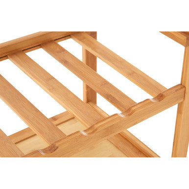 Orsina Harlow Bamboo Kitchen Trolley – Rolling Serving Cart with Drawer