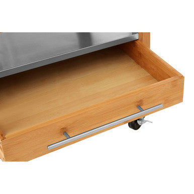 Orsina Harlow Bamboo Kitchen Trolley – 4 Drawer Rolling Storage Cart