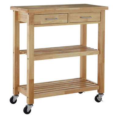 Orsina Harlow Glenn Tropical Hevea Wood Kitchen Trolley & Rolling Cart