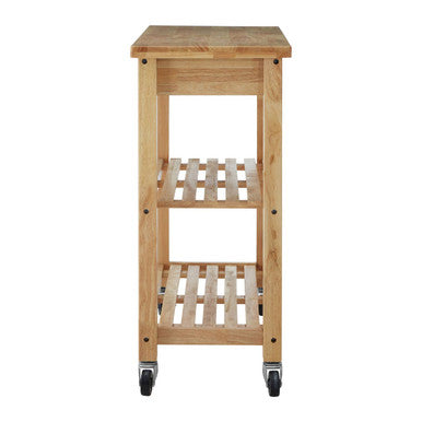 Orsina Harlow Glenn Tropical Hevea Wood Kitchen Trolley & Rolling Cart