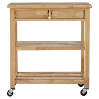 Orsina Harlow Glenn Tropical Hevea Wood Kitchen Trolley & Rolling Cart