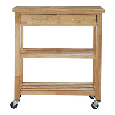 Orsina Harlow Glenn Tropical Hevea Wood Kitchen Trolley & Rolling Cart
