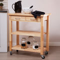 Orsina Harlow Glenn Tropical Hevea Wood Kitchen Trolley & Rolling Cart