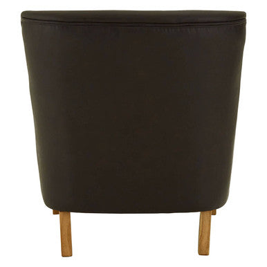 Orsina Trinity Brown Leather Effect Armchair – Vintage Style Accent Chair