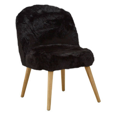 Orsina Cabaret Black Faux Fur Accent Chair – Modern Glam Seating