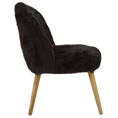 Orsina Cabaret Black Faux Fur Accent Chair – Modern Glam Seating