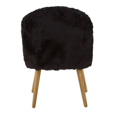 Orsina Cabaret Black Faux Fur Accent Chair – Modern Glam Seating