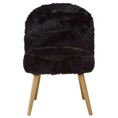 Orsina Cabaret Black Faux Fur Accent Chair – Modern Glam Seating