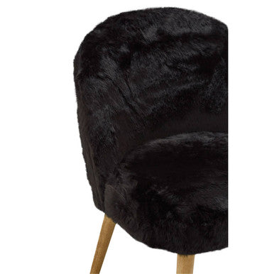 Orsina Cabaret Black Faux Fur Accent Chair – Modern Glam Seating