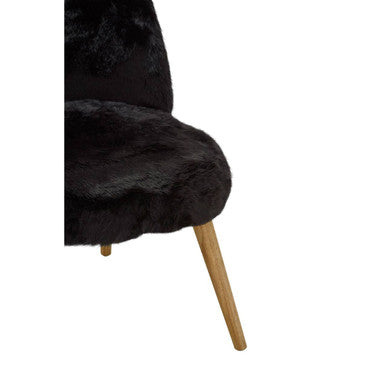 Orsina Cabaret Black Faux Fur Accent Chair – Modern Glam Seating