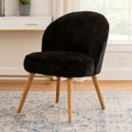 Orsina Cabaret Black Faux Fur Accent Chair – Modern Glam Seating