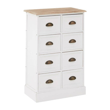 Orsina Austin White 8-Drawer Chest – Coastal Bedroom Storage Dresser