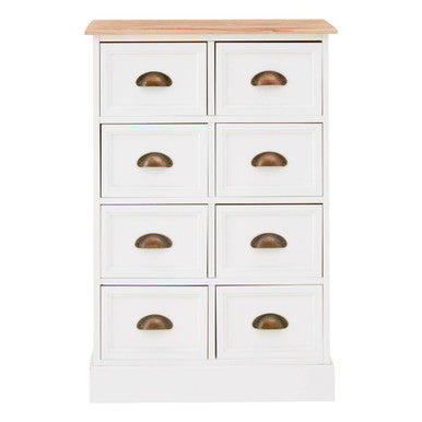 Orsina Austin White 8-Drawer Chest – Coastal Bedroom Storage Dresser
