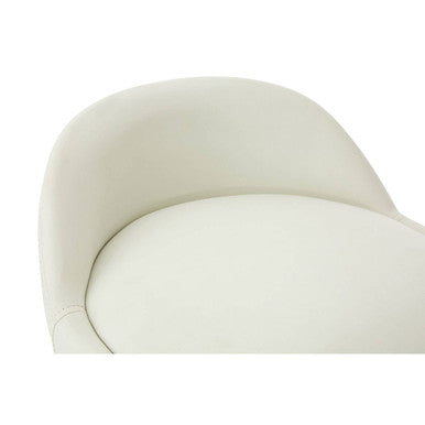 Orsina Normann White Bar Stool – Faux Leather Kitchen Seat with Beech Legs