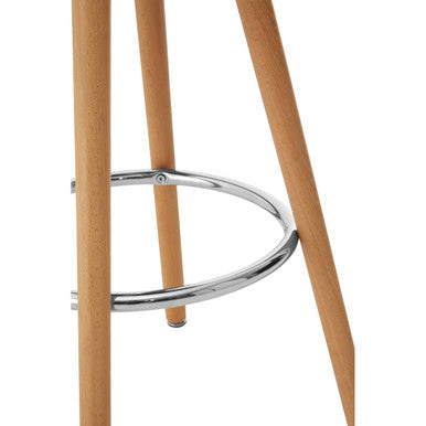 Orsina Normann White Bar Stool – Faux Leather Kitchen Seat with Beech Legs