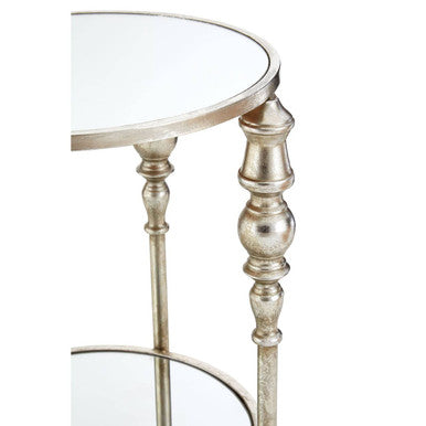 Orsina Marcia Two Tier Side Table – Silver Finish Boutique Accent Table
