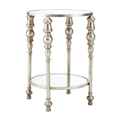 Orsina Marcia Two Tier Side Table – Silver Finish Boutique Accent Table