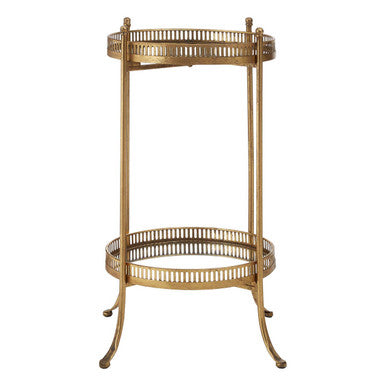 Orsina Reza Mirrored Tray Table – Gold Finish Contemporary Accent