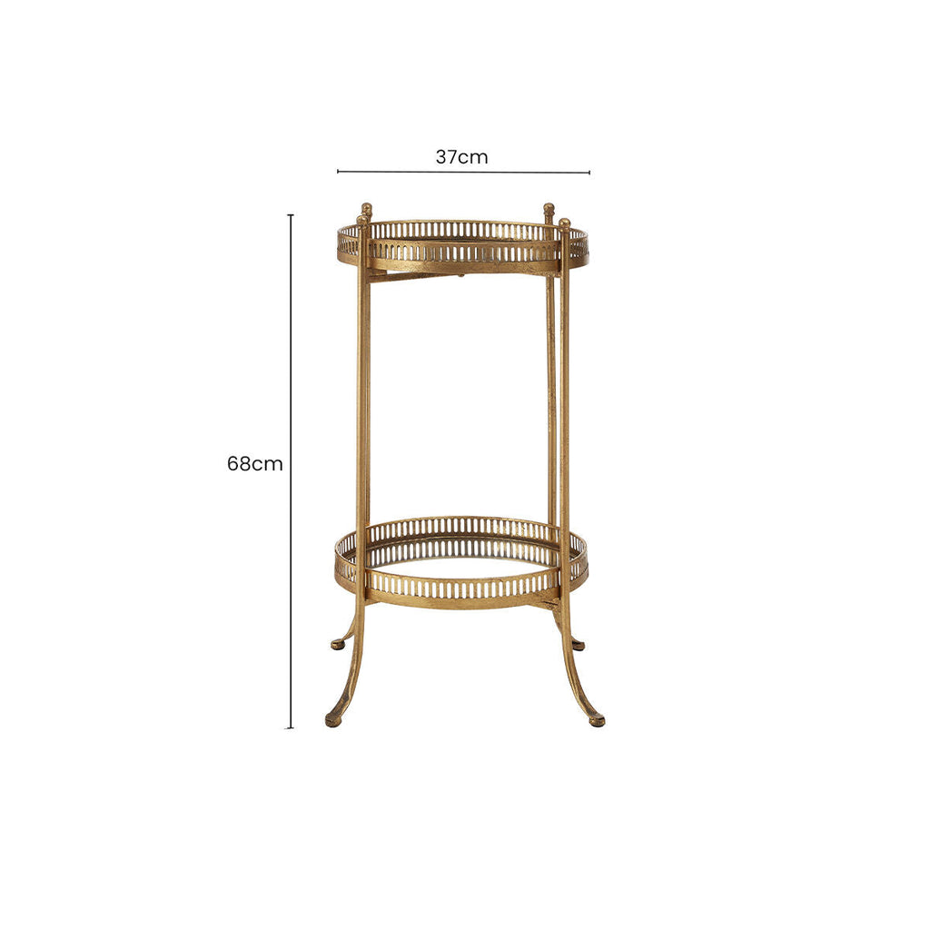Orsina Reza Mirrored Tray Table – Gold Finish Contemporary Accent